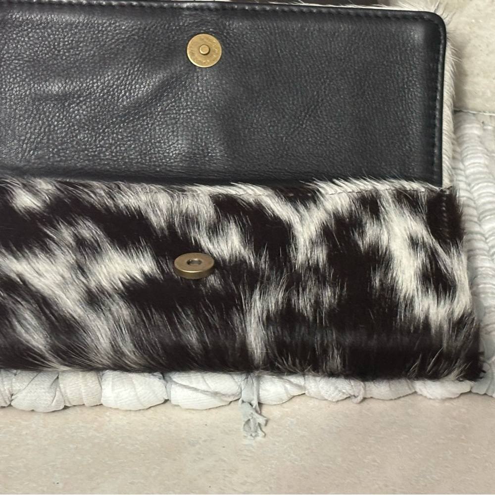 Black and White Cow hide Clutch